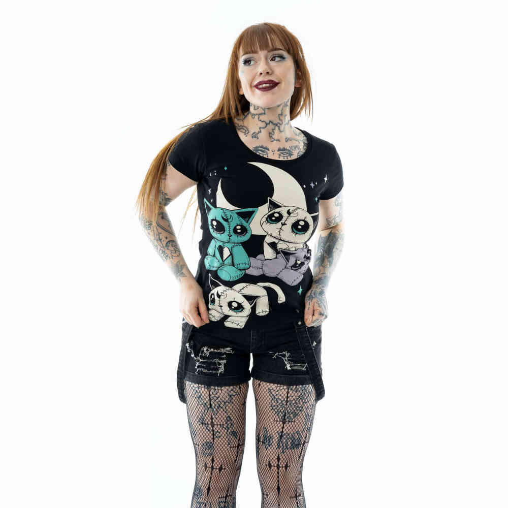 Cupcake Cult - Moon Plushie Damen T-Shirt - Schwarz